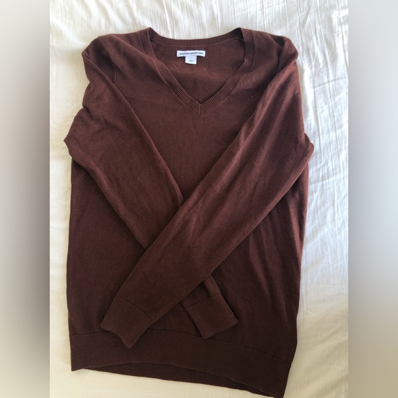 Brown V Neck lightweight Sweater - Picture 1 of 2